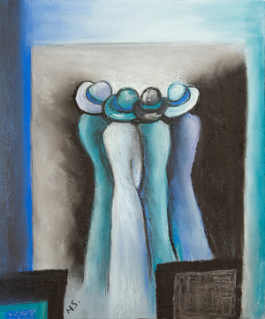 Whispering ladies, 2022 (pastel)
