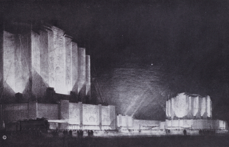 Chicago: Proposed Travel and Transport Building, 1933 Chicago World's Fair (b/w photo)