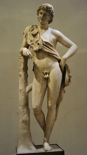 Resting satyr. Statue. Marble. Roman work. 2nd c. AD. After the Greek original of the first half of the 4th c. BC. by Praxiteles.