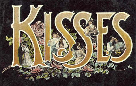 Kisses in surreal lettering (photo)