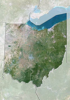 State of Ohio, United States, True Colour Satellite Image