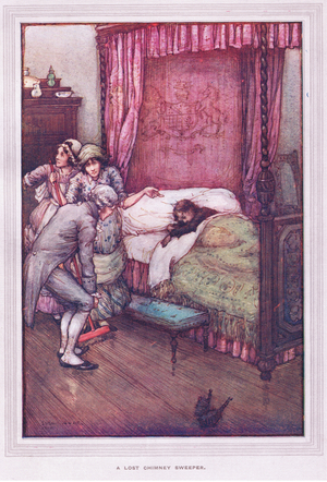 The lost chimney sweeper (colour litho)