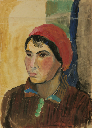 Portrait of a Woman Worker, 1930s (tempera on paper)