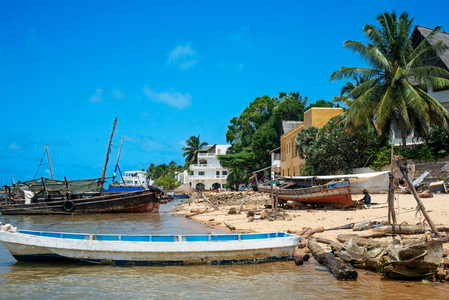 Stop over bar and restaurant in Shela beach in the south of Lamu island archipelago in Kenya, 2020 (photo)