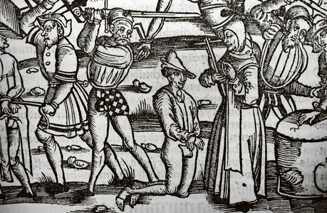 Detail of differents tortures, 1518 (engraving)