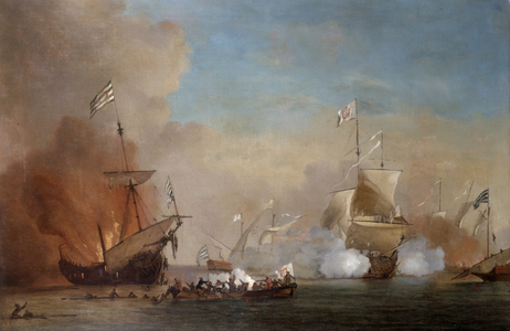 Pirates attack an English Warship