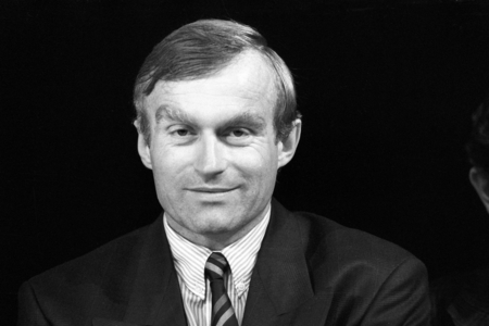 Minister of Economics Helmut Haußmann (Germany FDP) during the Epiphany meeting of..., 1989 (photo)