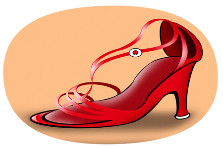Shoe with red straps