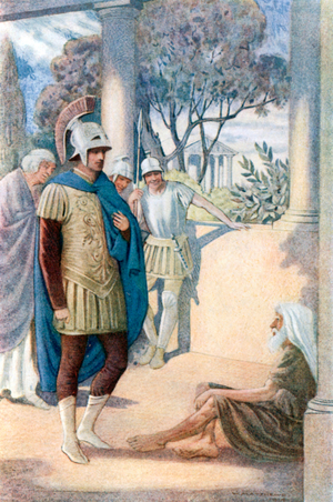 Alexander and Diogenes (colour litho)