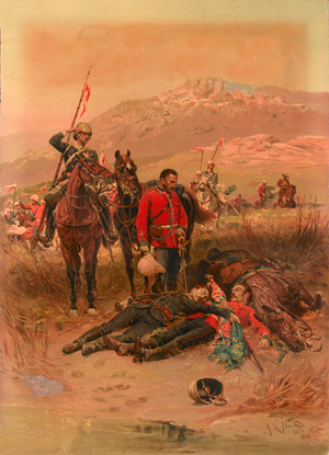 Last Sleep of the Brave, Isandlwana, Zulu War, 1879 (oleograph)