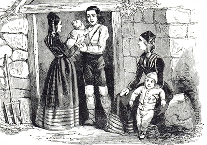 An engraving depicting a young Icelandic family, 19th century