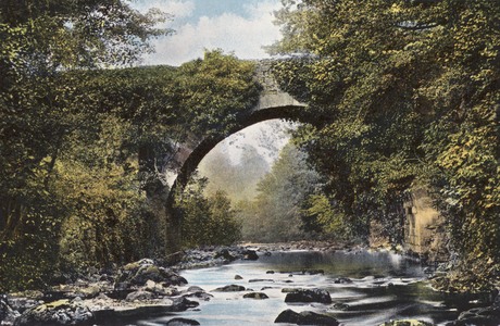 Ireland: Dargle Bridge, County Wicklow (coloured photo)
