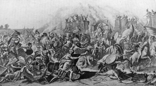 Painting depicting Alexander the Great defeating Darius
