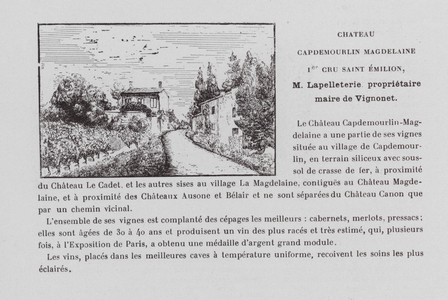 Chateau Capdemourlin Magdelaine, Ier Cru Saint Emilion, M Lapelleterie, proprietaire maire de Vignonet (b/w photo)