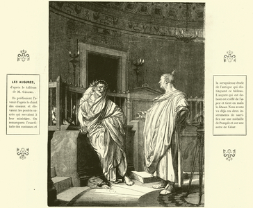 Two Augurs, priests of ancient Rome (engraving)