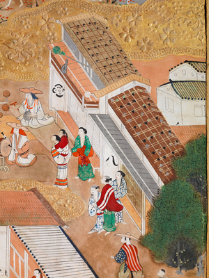 Osakazu Byobu - Japanese eight-panel folding screen (painting)