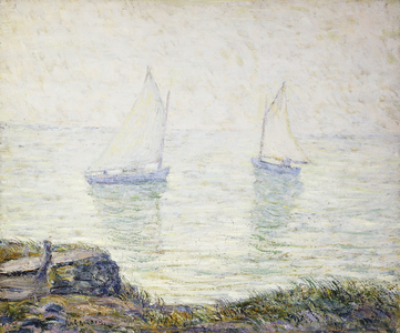 Sailboats, (oil on canvas)