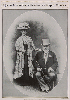King Edward VII and Queen Alexandra, 1910 (b/w photo)