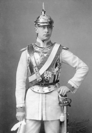 Wilhelm of Prussia as Guard Cuirassier, 1906 (b/w photo)