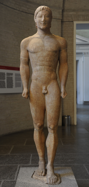 Munich Kouros. About 540 BC. Statue of a youth. Glyptothek. Munich. Germany.