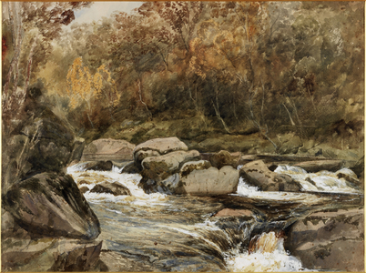 A Rocky Stream (watercolour on board)