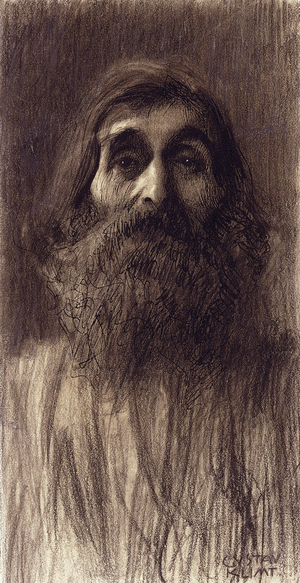 Portrait of a Bearded Man; Brustbild eines Bartigan Mammes von vorne, c.1894 (black chalk, pen and black ink on paper)