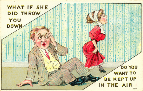 What if she did throw you down (colour litho)