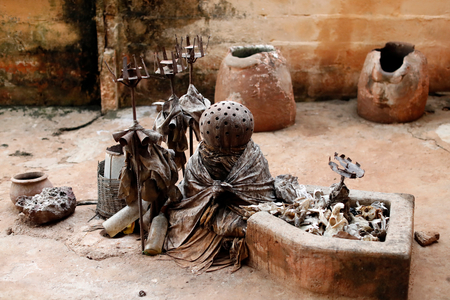 Voodoo temple, Voodoo fetish statues, Togoville, Togo,  (photo)