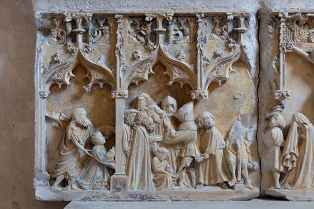 Eglise Saint-Etienne, Vignory, France. Altarpiece, 15th century (polychrome)