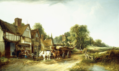 The Timber Wagon, 1845 (oil on canvas)