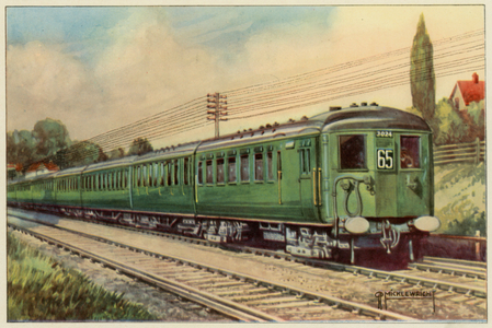 The Southern Railway, Electric Express from London Bridge to Eastbourne (colour litho)
