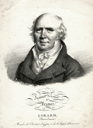 Portrait of Pierre Simon Girard (engraving)
