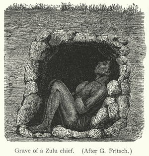 Grave of a Zulu chief (engraving)