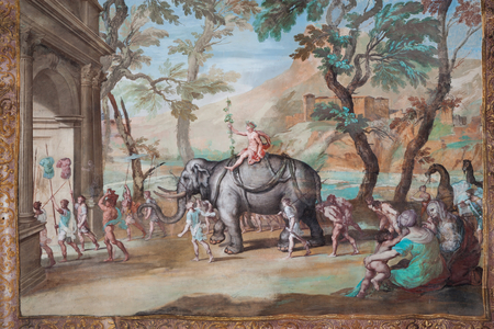 Bacchus makes his triumphal entry into Thebes, 1650-52 (wall tempera painting)