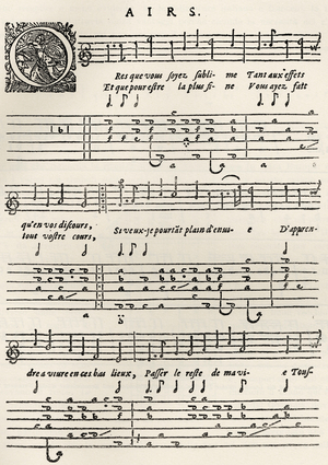 Early printed Lute score