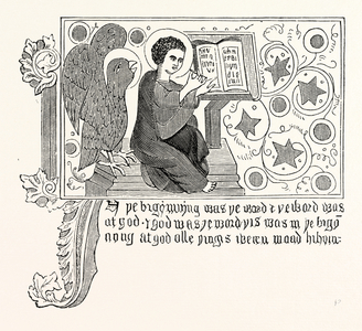 Facsimile of Part of the First Chapter of St. John's Gospel in Wycliffe's Bible