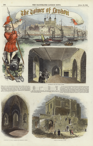 The Tower of London (coloured engraving)