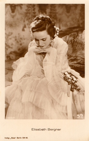 Actress Elisabeth Bergner as La Duchesse de Langeais in the German silent film 'Liebe', 1926 (sepia photo)