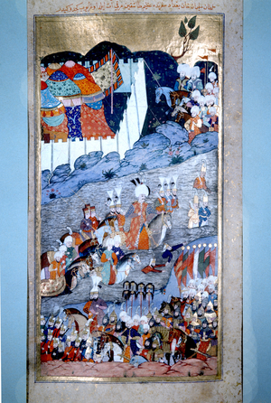 Suleyman I, Ottoman sultan 1520-1566, crossing the river to Baghdad