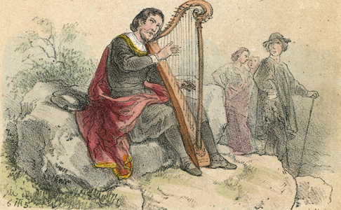 Ballad singer (coloured engraving)