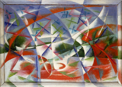 Abstract Speed + Sound (Velocità astratta + rumore), 1913-1914 (oil on board)