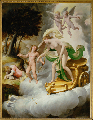 Venus guided by Amor to the dead Adonis …
