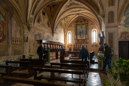 Badia di Santa Maria della Neve, Interior church, Parma, Emilia Romagna, Italy, 2020 (photo)