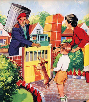 The Dustman (colour litho)