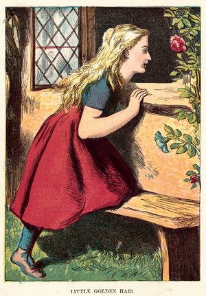 Little golden hair (coloured engraving)