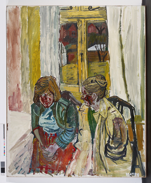 Jean and Susan, 1956 (oil on board)