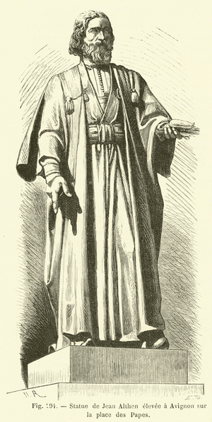 Statue de Jean Althen elevee a Avignon sur la place des Papes (engraving)