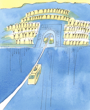 The journey from life to death is like being on a cable-car between two mountains, 2004 (w/c on paper)