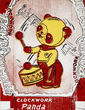 Clockwork Panda Drummer, 1983 (synthetic polymer and silkscreen inks on canvas)