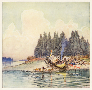 Rudyard Kipling: "Harp Song of the Dane Women" (colour litho)